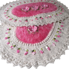 Tapete De Luxo Crochê Artesanal Branco Com Flor