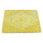 Tapete De Mesa Retangular Dourado Com Branco 30 X 45cm