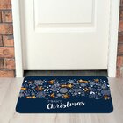 Tapete De Natal Para Porta Christmas Blue Único