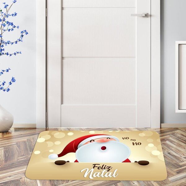 Tapete De Natal Para Porta Christmas Gold Único