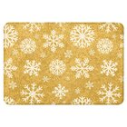 Tapete De Natal Para Sala Flocos De Neve Gold Único