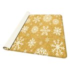 Tapete De Natal Para Sala Flocos De Neve Gold Único