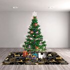 Tapete De Natal Para Sala Rena Dourado Único