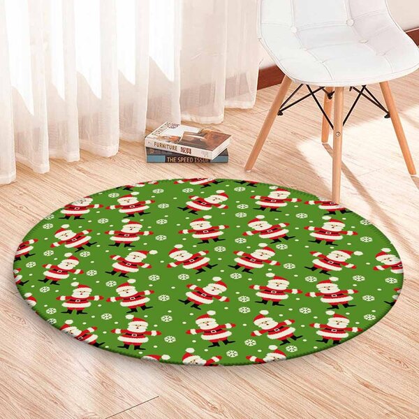Tapete De Natal Redondo Estrelas Multi Papai Noel
