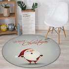 Tapete De Natal Redondo Feliz Natal Com Papai Noel Cinza