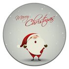 Tapete De Natal Redondo Feliz Natal Com Papai Noel Cinza