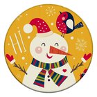 Tapete De Natal Redondo Happy Snowman