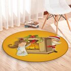 Tapete De Natal Redondo Papai Noel Com Lareira