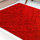 Tapete De Pelo Vermelho Decorativo Para Quarto Antiderrapante