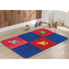 Tapete De Pelúcia Infantil Menino Azul 1,20m X 74cm Antiderra