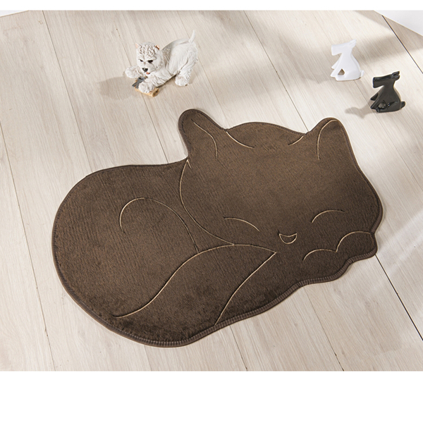 Tapete De Pelúcia Tabaco Menina Infantil Gato Soneca Café 88c