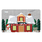 Tapete De Porta Avulso Casa De Natal 40cm X 60cm Único