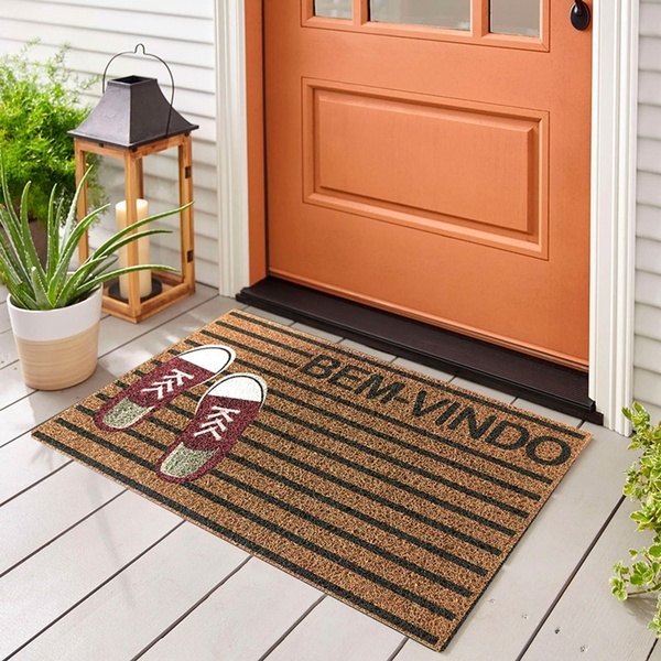 Tapete De Porta Entrada Capacho Antiderrapante Frases