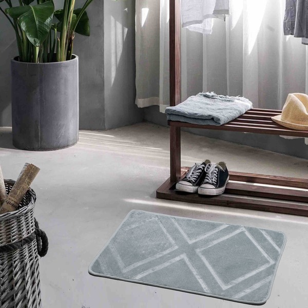 Tapete De Porta Itália Antiderrapante - 40x60cm - Cinza