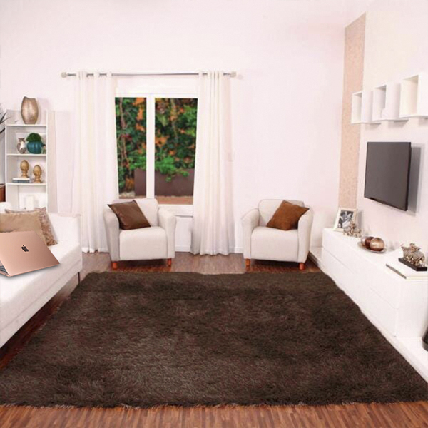 Tapete De Quarto Shaggy Requinte Casen 100x140cm Marrom