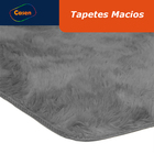 Tapete De Sala 150x100cm Peludo Aconchegante 4cm Cinza Casen