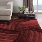 Tapete de Sala 3D  200 x 250 cm Star Pelo Alto Degrade Vermel