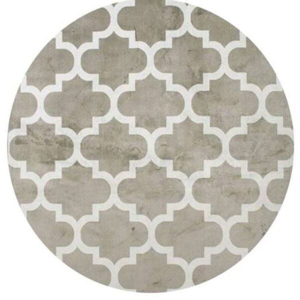 Tapete De Sala Belga Geometric 05 Bege 1,60m Redondo - Edantex