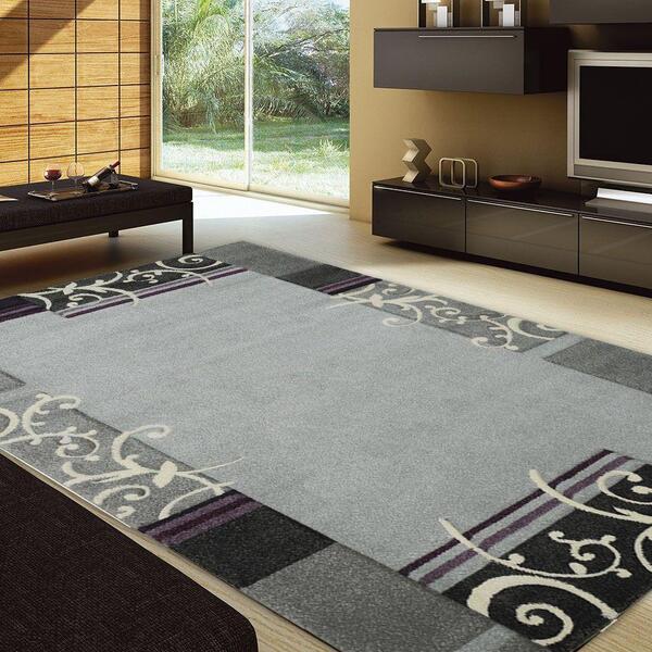 Tapete De Sala Daisy Carving Prata 1,00x1,50m São Carlos