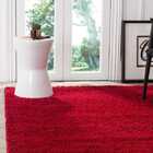 Tapete De Sala E Quarto Peludo Luxo Casen 1,00x1,40m Vermelho