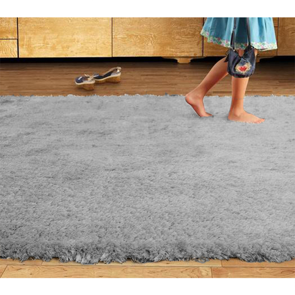 Tapete De Sala Fourrure 1,00mx1,40m Cinza Casen