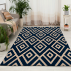 Tapete De Tecido Chevron Azul Oxford 1,35mx3,00m