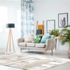 Tapete De Tecido Rabisco Contemporâneo 1,35mx2,00m