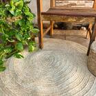 Tapete Decoração Casa De Praia Taboa Rústico Redondo Boho