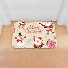 Tapete Decorativo Emborrachado Bege Merry Christmas - 60x40 Cm
