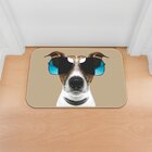 Tapete Decorativo Emborrachado Dog E Óculos De Sol - 60x40 Cm