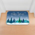 Tapete Decorativo Emborrachado Feliz Natal Neve E Pinheiros C