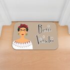 Tapete Decorativo Emborrachado Frida Kahlo Bem Vindo Bege - 6