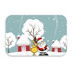 Tapete Decorativo Emborrachado Papai Noel E Alce - 60x40 Cm