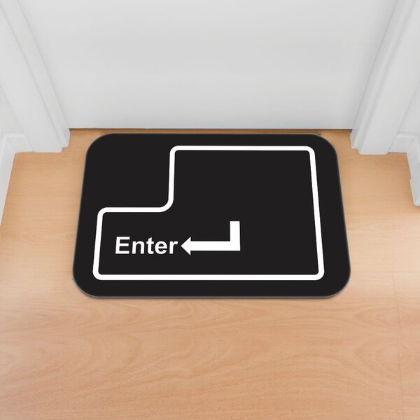 Tapete Decorativo Emborrachado Preto Enter - 60x40 Cm