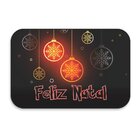 Tapete Decorativo Emborrachado Preto Feliz Natal E Bolinhas C