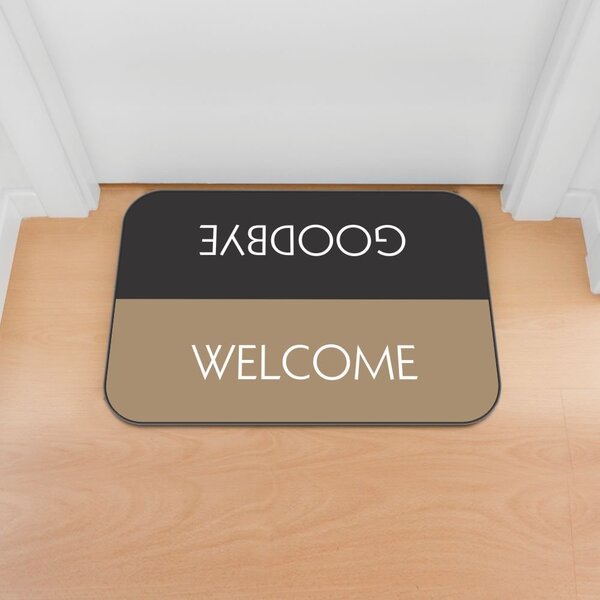 Tapete Decorativo Emborrachado Welcome Goodbye - 60x40 Cm