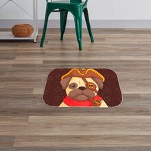 Tapete Decorativo Pug Pirata Único