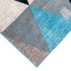 Tapete Decorativo Sala De Estar Hazard 200x250 Geométrico Azu