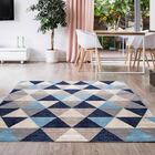 Tapete Decorativo Sala De Estar Hazard 200x250 Geométrico Azu