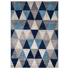 Tapete Decorativo Sala De Estar Hazard 250x380 Geométrico Azu