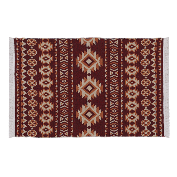Tapete Retangular Dupla Face Kilim 3 Poliéster Multicolorido Interno 2,4x3m Jolitex