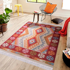 Tapete Retangular Dupla Face Kilim 4 Poliéster Multicolorido Interno 2x2,5m Jolitex