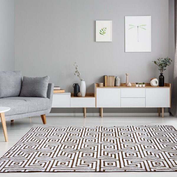 Tapete Egípcio Antiderrapante - 1,40x2,00m - Marrom