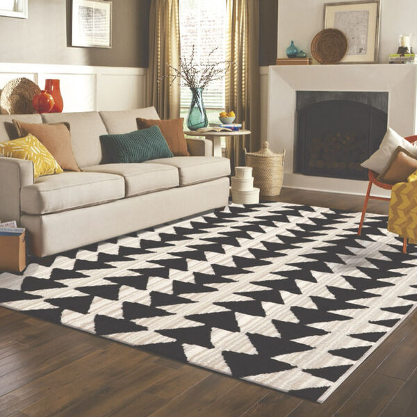 Tapete Egípcio Damask 1.90x2.40 Preto/branco 4826x Abdalla