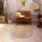 Tapete Em Palha Natural Boho Rústico 1.20m