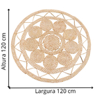 Tapete Em Palha Natural Boho Rústico 1.20m