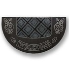 Tapete Emborrachado Bem Vindo Meia Lua Preto