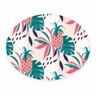 Tapete Emborrachado Oval Abacaxi - 70x90 Cm