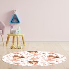 Tapete Emborrachado Oval Bailarina E Acessórios - 70x90 Cm