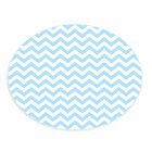 Tapete Emborrachado Oval Chevron Azul - 70x90 Cm